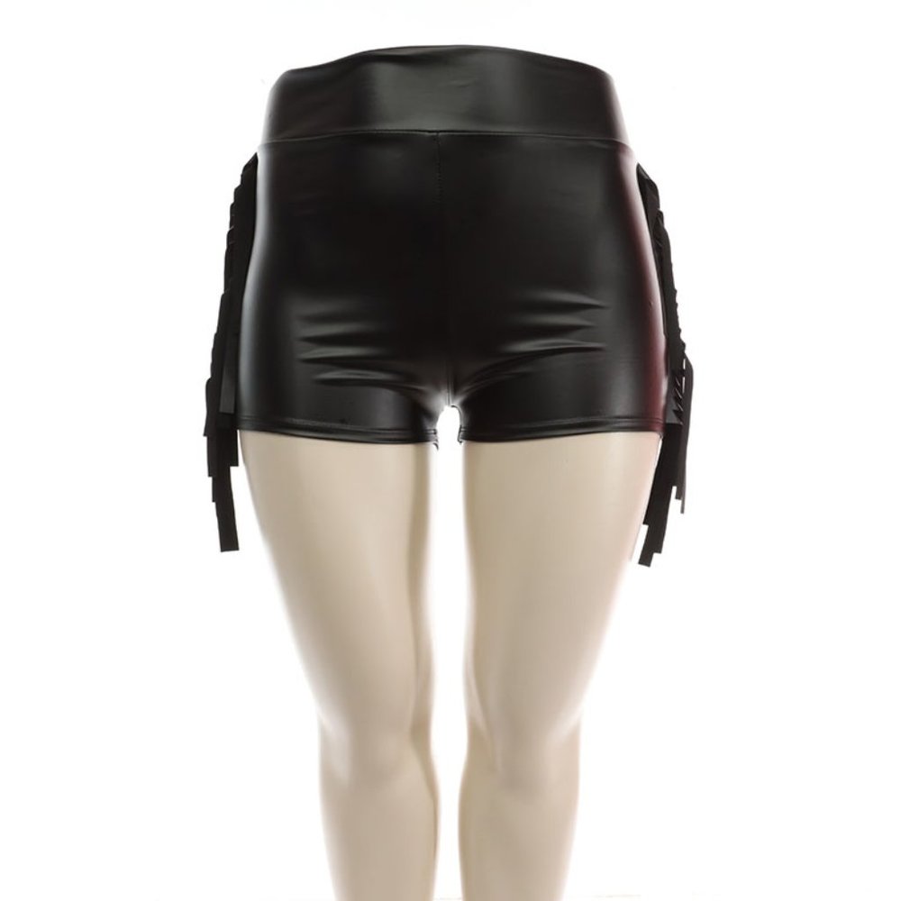 Short Pants high waist, PU Leather, CASUAL, BEAUTIFUL WOMEN XL, 2X, 3X PLUS SIZE
